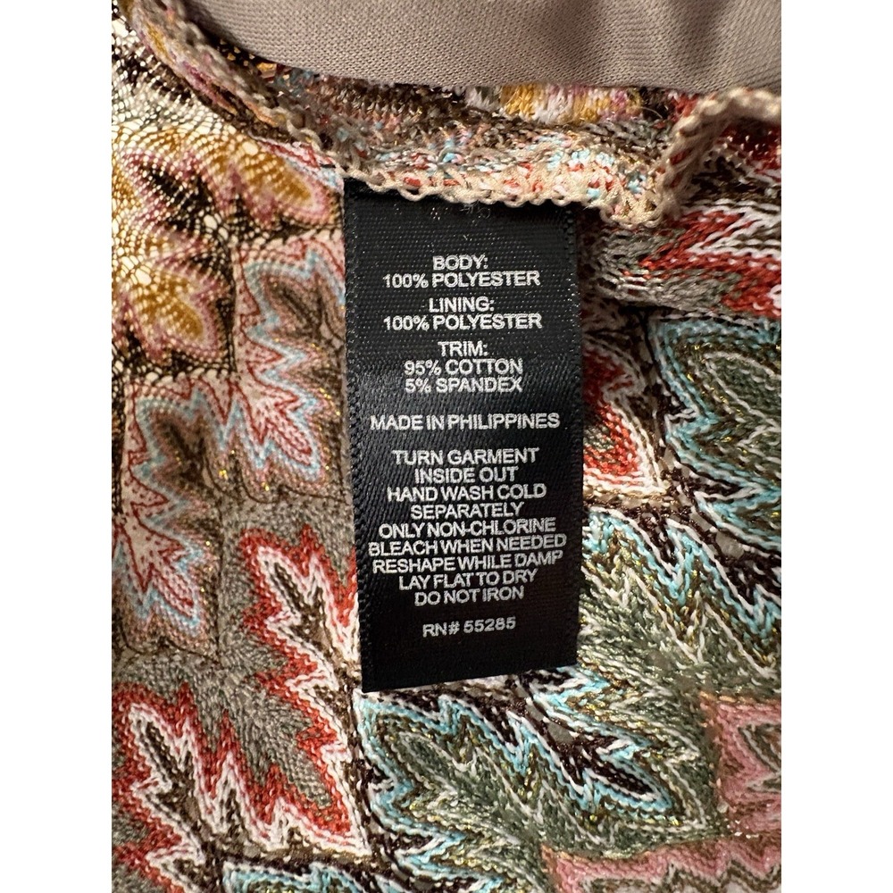 EXPRESS Women's Zig Zag Sequins Multi Color Tube Strapless Top Size Medium - Picture 5 of 8